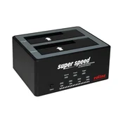 ROLINE USB 3.2 Gen 1 USB-C doka za HDD/SSD 2,5/3,5, s funkcijom kloniranja HDD-a, crna 16.01.4122-5