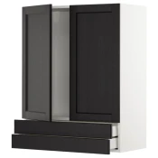 METOD / MAXIMERA Zidni ormaric s 2 vrata/2 fioke, bela/Lerhyttan crno bajcovano, 80x100 cm