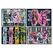Puzzle Multi 4 Monster High Educa 50-80-100-150 dielov od 5 rokov EDU19706