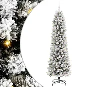 Vidaxl Umestno božično drevo Bela 210 cm PVC, kovina in plastika