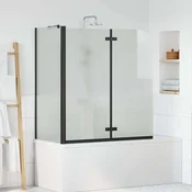 vidaXL Obloga za tuš Črna 120 x 68 x 130 cm ESG steklo in aluminij