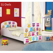 Dječji krevet ACMA s motivom 140x70 cm 31-owls