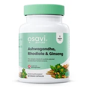 Ashwagandha + Rhodiola in Ginseng - 60 veganskih kapsul