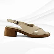 Mona Shoes Ženske sandale, Soft uložak, Kožne, Krem