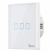 Sonoff Svetlobno stikalo na dotik WiFi + RF 433 Sonoff T2 EU TX (3-kanalno) nova različica