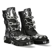 Čevlji NEW ROCK - CRUST NEGRO, ESPEJO PLATA, ESPEJO - M.727-S6