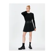 Koton Mini Thick Pleated Skirt Belt Detailed Comfortable Fit
