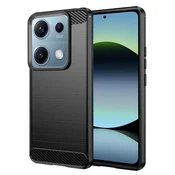 TPU gel ovitek Brushed Carbon za Xiaomi Redmi Note 14S - črn