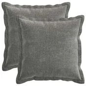 Vidaxl Prevleka za blazino 2 kos HOUTEN Temno siva 30 x 30 cm