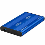 Qoltec qoltec aluminijasto ohišje za zunanji trdi disk hdd ssd 2,5 sata3 | usb 3.0 | modro