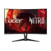 Gaming monitor 31,5 ACER XZ323QUZ1bmiiprx UM.HX3EE.105, QHD, VA, 280Hz, 1ms, 250cd/m2, FreeSync, pivot, zakrivljeni, zvučnici, crni
