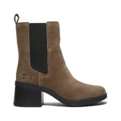 Timberland za ženske. TB0A424XA2D1 Bellevaux temno rjavi usnjeni gležnjarji Chelsea (37 W), Rjava, 3 do 5 cm, Priložnostno