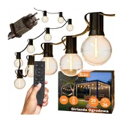 LED prigušiva spoljni dekorativni lanac 36xE12/1W/24/230V 22,35 m IP65 crna + sa daljinskim upravljacem
