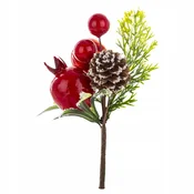 Božična dekoracija, vejica, kroglica, 14 cm, osrednji okrasek