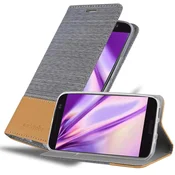 Cadorabo CADORABO Ohišje, združljiv s HTC v svetlo sivo rjavi barvi - zaščitni pokrov z magnetnim zapiranjem, stoječo funkcijo in režo za kartico, (20566522)