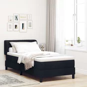 vidaXL vidaXL Posteljni okvir z vzmetnico Črna 100x200 cm Tkanina, (22052756)