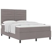 Vidaxl Postelja z vzmetnico z vzmetnico Taupe 140 x 200 cm blago