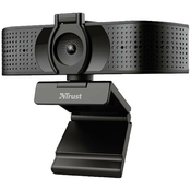 TRUST Teza 4K Ultra HD Streaming-Webcam, Blickschutzfilter, Autofokus, 2 Mikrofone, Dreibeinstativ incl.