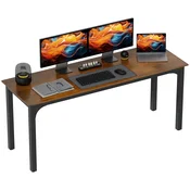 HOMCOM HOMCOM Pisalna miza iverna plošča, jeklo 180D x 60Š x 75V cm rustikalno rjava, (5000243040)