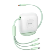 Baseus Fabric 3in1 Cable USB -  USB-C/Lightning/microUSB 3,5A 1.7m (white-green)
