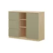 Komoda Nolcala 109 (Hrast + Eukaliptus) Hrast, Eukaliptus, S ladicama i vratima, 93x120x42cm