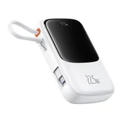 Baseus Qpow Pro+ power bank za brzo punjenje 10000 mAh, 22,5 W, s ugradenim USB Type-C kabelom, bijela P10067101213-00