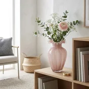 Evviva Vaza Blossom 17xh28cm/rozasto-bela/steklo