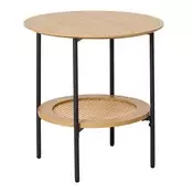 Okrogla stranska mizica v hrastovem dekorju o 50 cm Pensacola – Unique Furniture