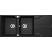 Deante Andante ZQN G213 Sudopera, 2 korita, 21cm, Granitna, Crna