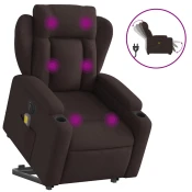 MAISON CHIC Električni masažni naslanjač - Relax naslanjač s funkcijo vstajanja temno rjav, (22061319)