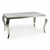 Miza Detroit 325 (Srebrna + Beli marmor) Beli marmor, Srebrna, 75x90x180cm, Keramika, Kovina