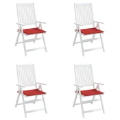 Jastuci za vrtne stolice 4 kom crveni 40x40x4 cm od tkanine