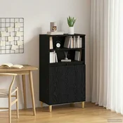 vidaXL Visok predalnik Črni hrast 60 x 36 x 110 cm Inženirski les