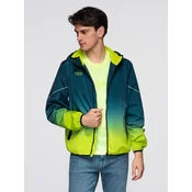 Mens ombre sports jacket with reflectors and fleece lining