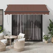 Vidaxl Vlečna tenda Rjava 350 x 250 cm Poliester