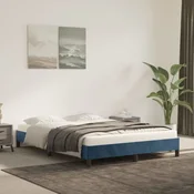shumee vidaXL Posteljni okvir brez vzmetnice, temno moder, 140x190 cm, žamet