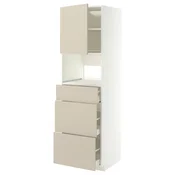 METOD / MAXIMERA Visoki element za ugradne uredaje, bela/Havstorp bež, 60x60x200 cm