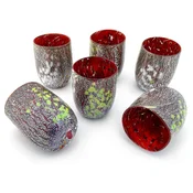 Casa Padrino luxury Murano crystal glass water glass set of 6 red A� 8 x H. 10.5 cm - Made in Italy
