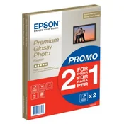 Epson Premium Glossy Photo Paper, C13S042169, foto papir, promo 1+1 tip glossy, bel, A4, 255 g/m2, 30 kos, inkjet