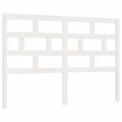 Vidaxl Posteljno vzglavje belo 156x4x100 cm trdna borovina