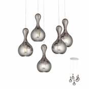 Redo 01-2262 - Luster na sajli LOB 5xE27/42W/230V siva