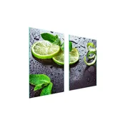 shumee ZAŠČITNA STEKLENA KROŽNIK ZA KUHINJO 65x52 LIME