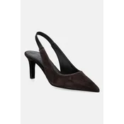 Visoke pete iz semiša Furla Essential Slingback