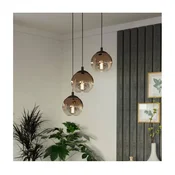 Eglo 901925 - Viseča svetilka na kablu ARISCANI 3xE27/60W/230V črna/bež/dimna