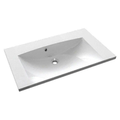 SAPHO MARIA Eleganten Lite Marmor Umivalnik 75x46cm Brez Odprtine - Bela Klasična Oblika