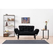 Atelier del Sofa Dvosed na razvlacenje Nitta 155x85x70cm Crni