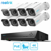 Reolink RLK16-800B8-A sigurnosni komplet, 1x jedinica za snimanje, 4TB, HDD, 8x IP kamera B800, 4K UHD, IR LED, IP66