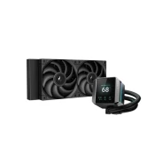 DeepCool CPU Water Cooler - MYSTIQUE 240 (maks. 21dB; maks. 123,09 m3/h; 2x12cm, LED zaslon, črn)