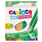 Carioca Barvice haxagonalne tita tanke z radirko 1/24 42938
