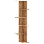 Vidaxl Kotna stenska omara artisan hrast 36,5x36,5x140 cm inž. les